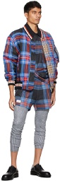 Charles Jeffrey Loverboy Blue & Black Fred Perry Edition Tartan Pique Shorts
