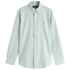 Polo Ralph Lauren Men's Button Down Stripe Oxford Shirt in Hillside Green/White