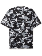 BALENCIAGA - Swim Oversized Camouflage-Print Shell T-Shirt - Black
