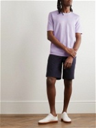 Dunhill - Linen and Silk-Blend T-Shirt - Purple