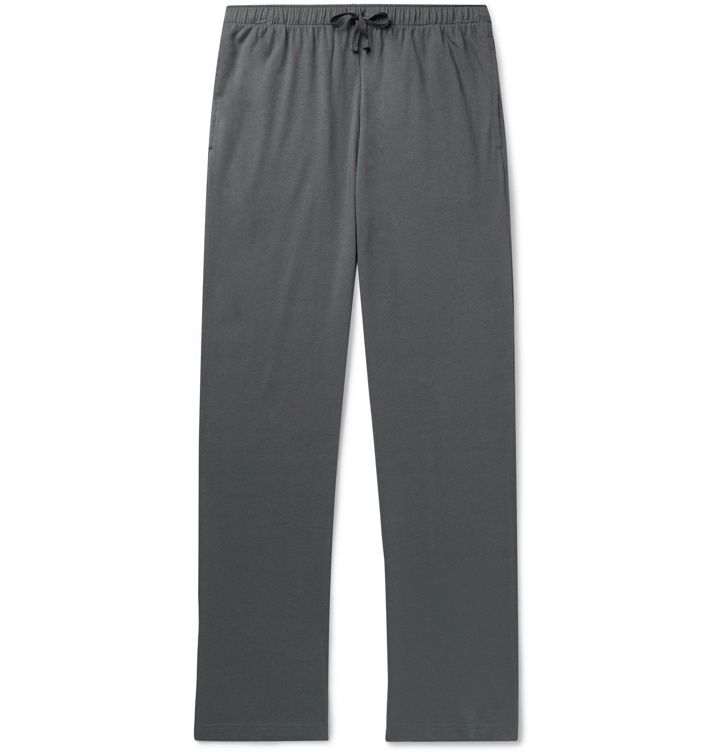 Photo: Sunspel - Lounge Cotton and Modal-Blend Jersey Pyjama Trousers - Gray