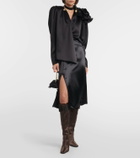 Magda Butrym Faux fur-trimmed satin knee-high boots