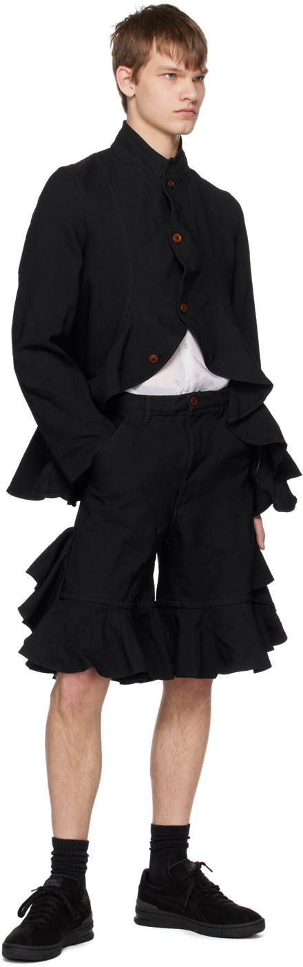 Comme des Garçons Shirt Black Ruffled Blazer