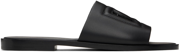 Photo: Dolce & Gabbana Black Leather Slides