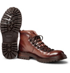 Officine Creative - Manchester Shearling-Lined Grained Leather Hiking Boots - Brown