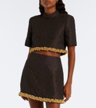Simkhai Jalen embellished jacquard crop top