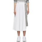 Sacai Grey and White Melton Contrast Skirt