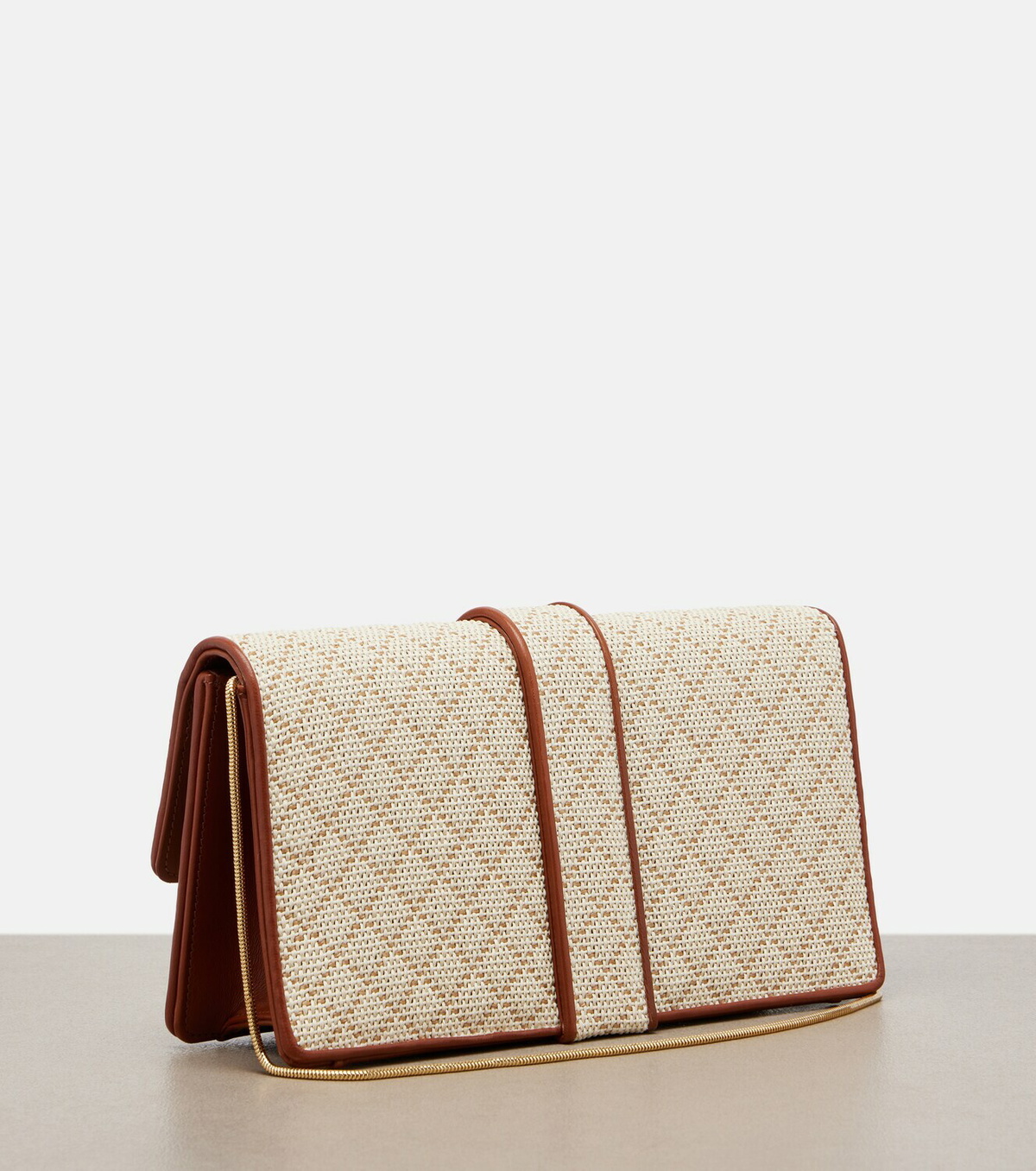 Manolo Blahnik Maycap raffia-effect clutch