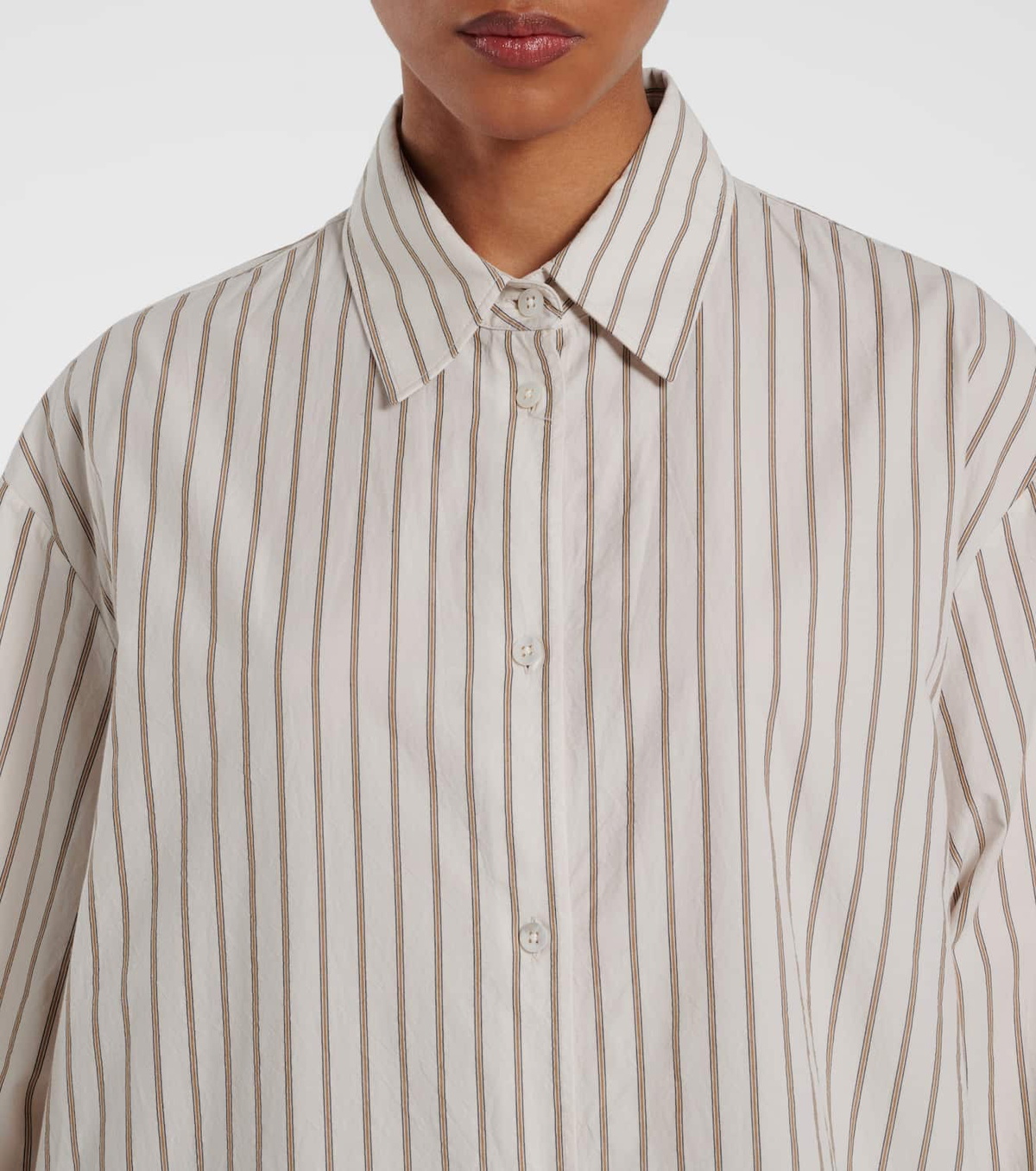 The Row Chihiro striped cotton shirt dress