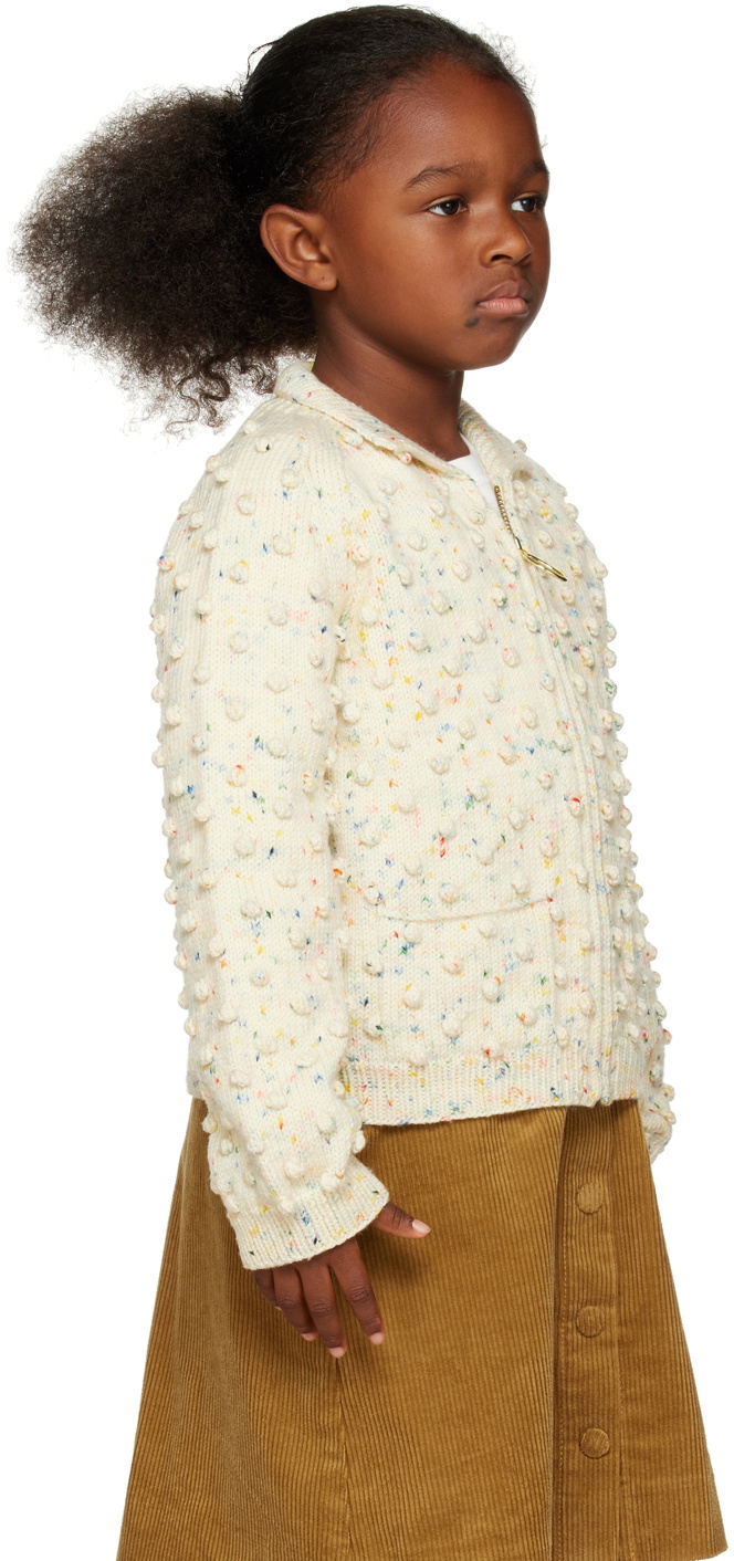 Misha & Puff Kids Off White Popcorn Cardigan