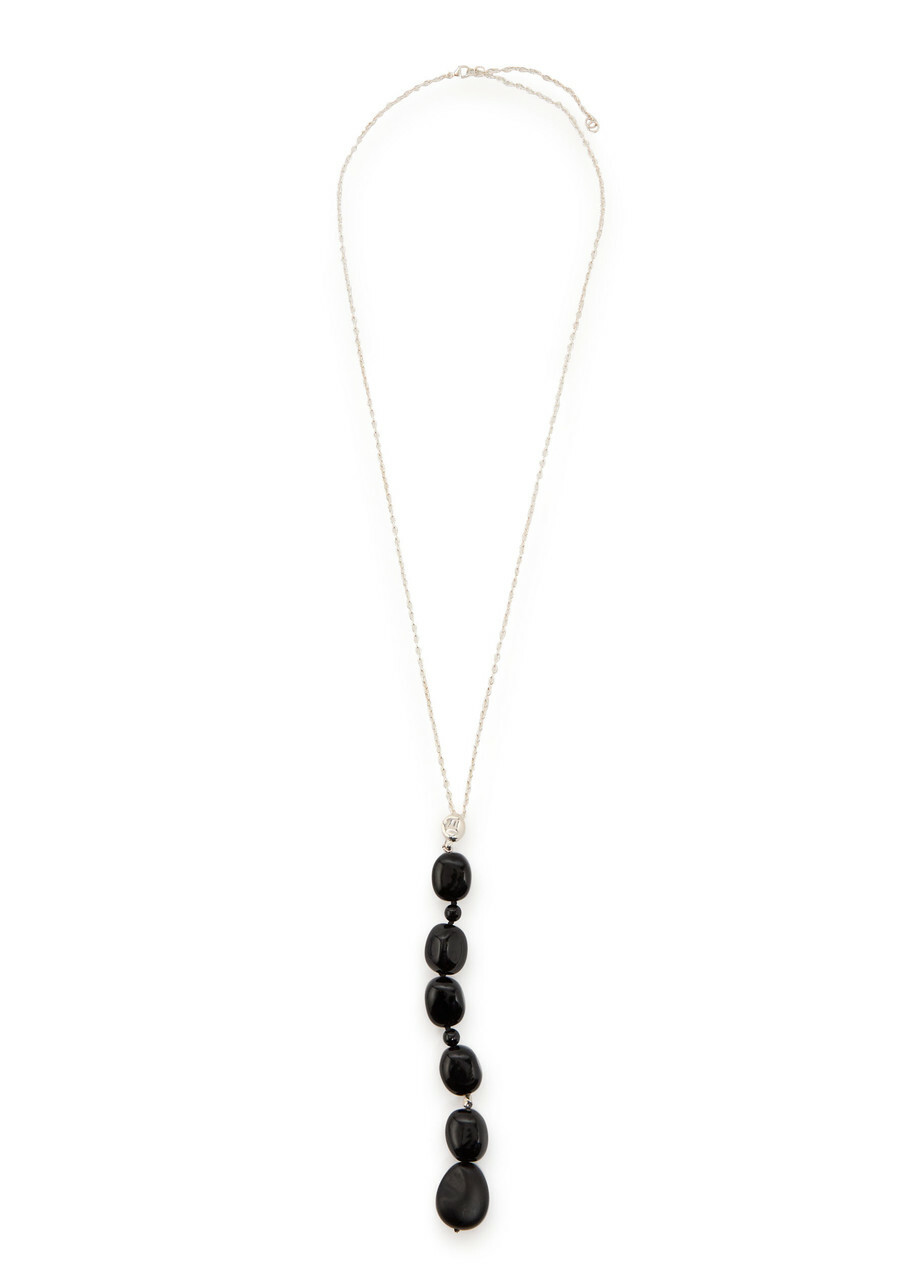 Agmes Selma Sterling Silver Necklace - Black - One Size