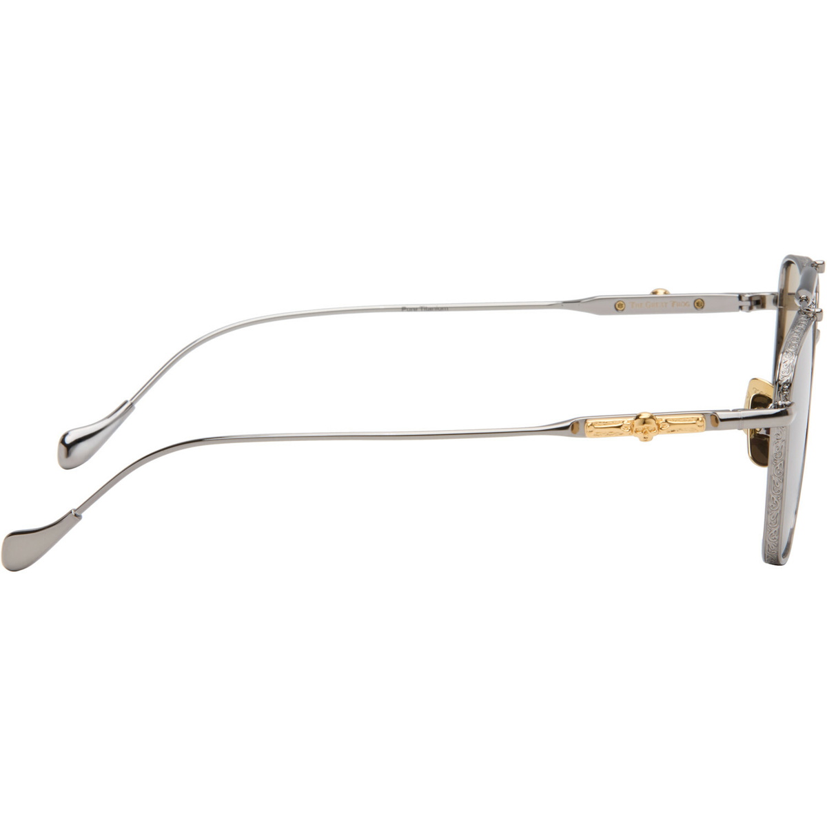 Cutler and Gross Gunmetal The Great Frog Edition Capri Rectangular Sunglasses