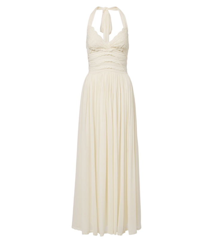 Photo: Zimmermann Fairlight lace-trimmed halterneck maxi dress