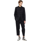 Comme des Garcons Homme Deux Navy Pinstripe Frayed Seams Blazer