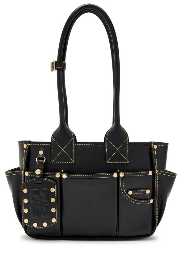 Photo: Ganni Posy Small Leather Shoulder bag - Black - One Size