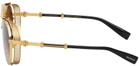 Balmain Gold & Brown Brigade II Sunglasses