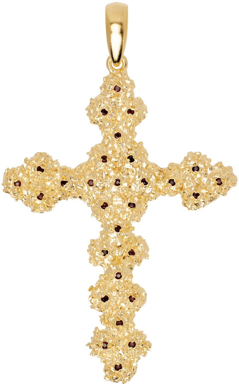 Veneda Carter Gold VC043 Large Ruby Cross Pendant