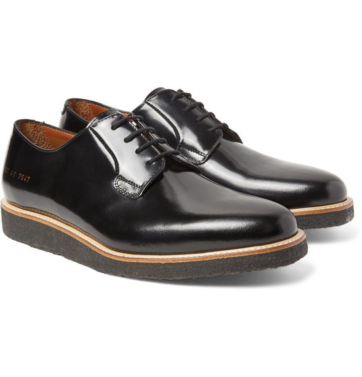 Photo: Common Projects - Polished-Leather Derby Shoes - Men - Black