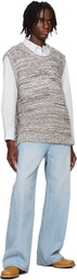 System Black & White Marled Vest