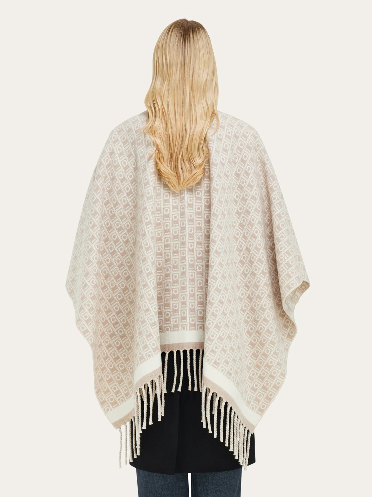 Ferragamo Womens Ferragamo Monogram cape in White