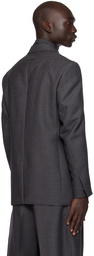 ZEGNA Gray Notched Lapel Blazer