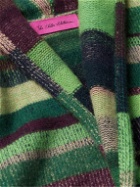 The Elder Statesman - Shawl-Collar Striped Cashmere Cardigan - Green