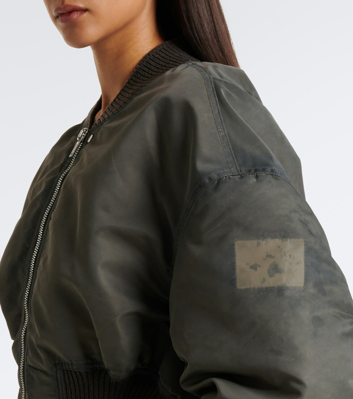 Rick Owens Secchia cropped satin bomber jacket