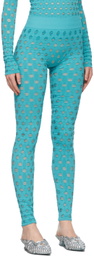 Maisie Wilen SSENSE Exclusive Blue Perforated Leggings