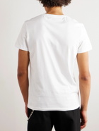 Balmain - Logo-Flocked Cotton-Jersey T-Shirt - White