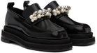 Simone Rocha Black Bell Charm Heart Toe Platform Loafers