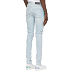 Amiri Blue Watercolor Half-Track Jeans