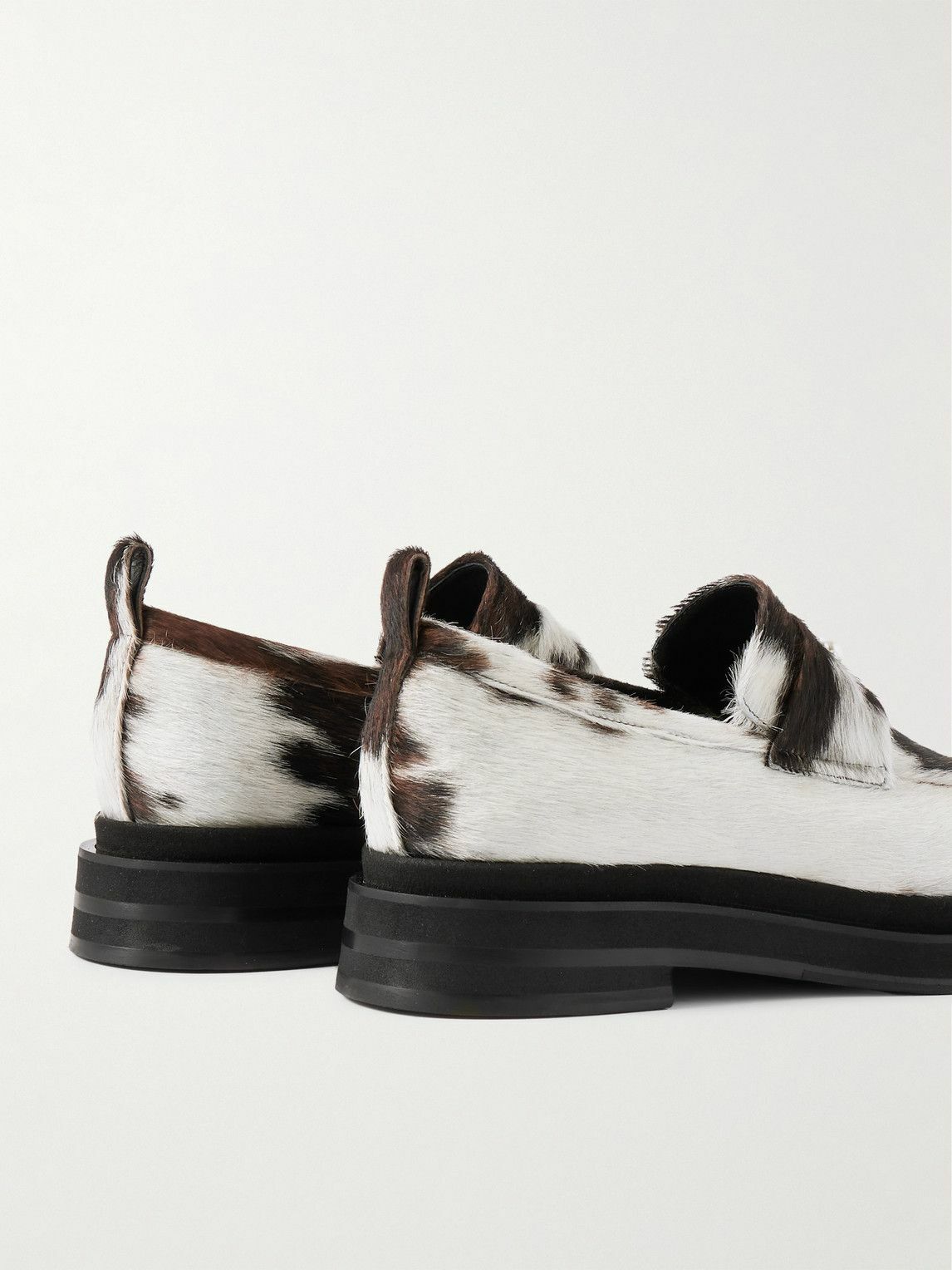 Simone Rocha - Faux Pearl-Embellished Calf Hair Loafers - White