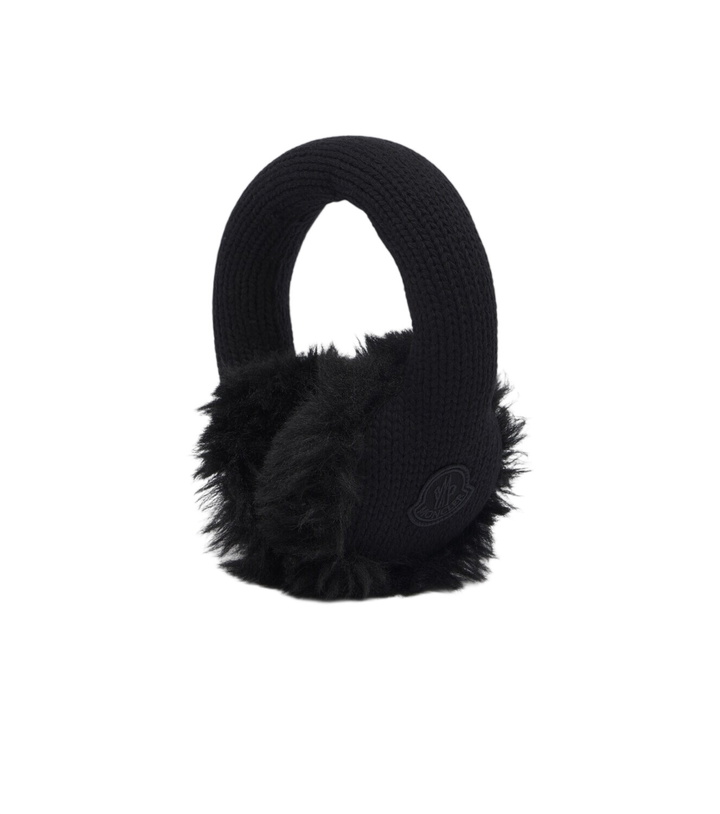 Photo: Moncler Logo ribbed-knit virgin wool earmuffs