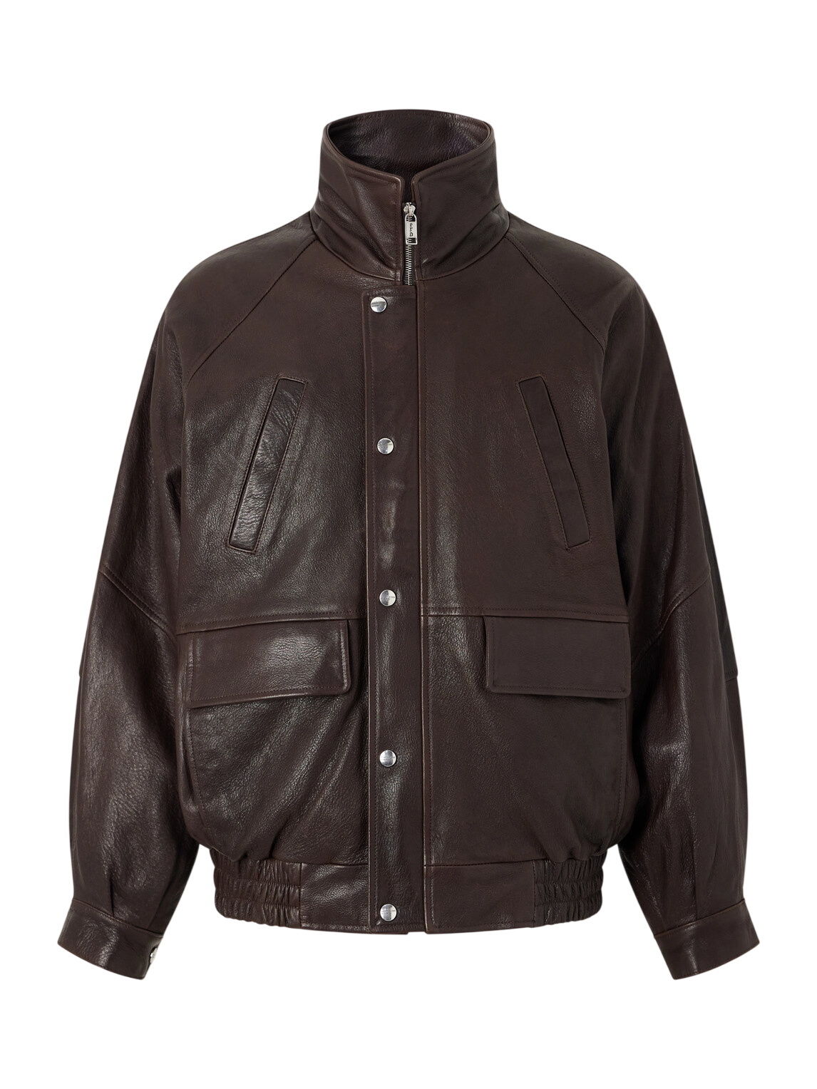 LOW CLASSIC Brown Zip Faux-Leather Jacket Low Classic