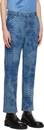 MM6 Maison Margiela Blue Snakeskin Jeans