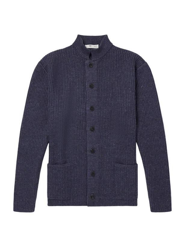 Photo: Inis Meáin - Boatbuilder Wool and Linen-Blend Cardigan - Blue