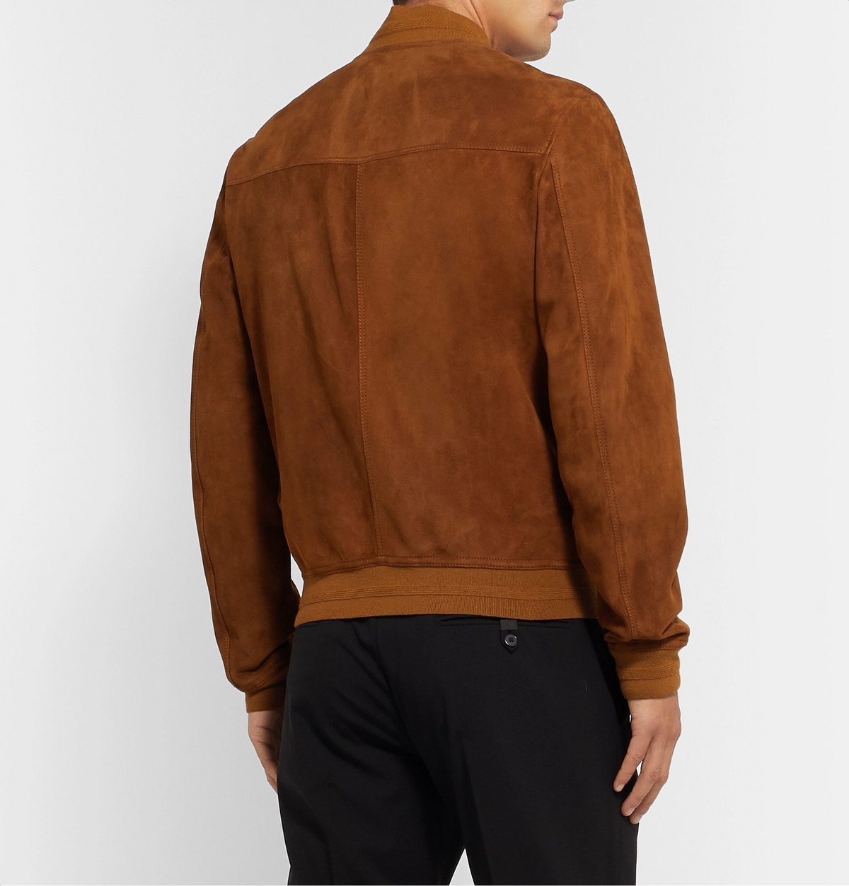 Dolce & Gabbana - Slim-Fit Suede Bomber Jacket - Brown Dolce & Gabbana