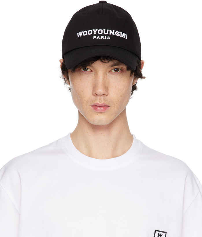 Photo: WOOYOUNGMI Black Embroidered Ball Cap
