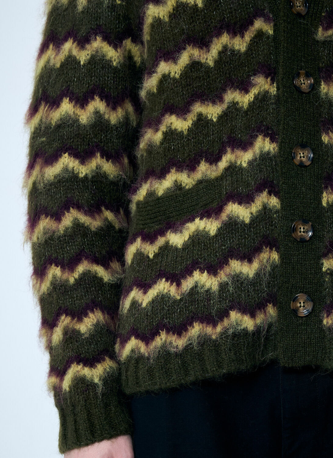 Brain Dead Zig Zag Striped Cardigan