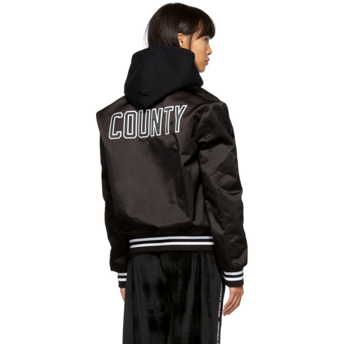 Marcelo Burlon County of Milan Black LA Dodgers Edition Bomber