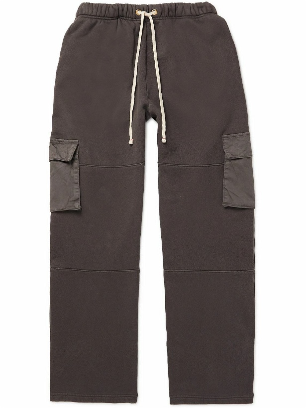Photo: Les Tien - Straight-Leg Cotton-Jersey Drawstring Cargo Trousers - Gray