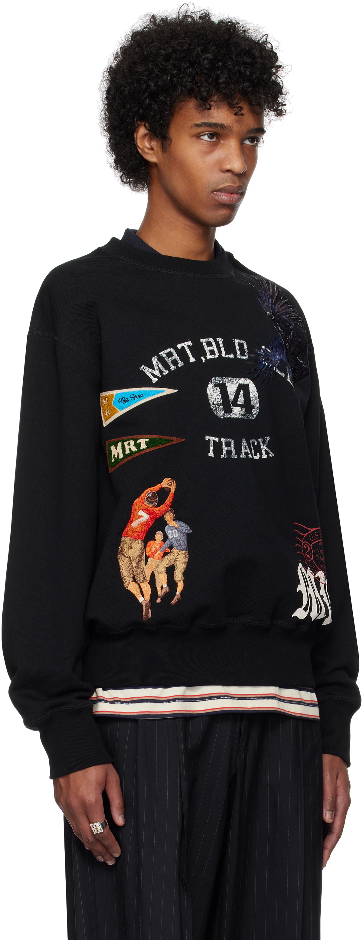 Khoki Black Multi Embodied-Design Sweatshirt