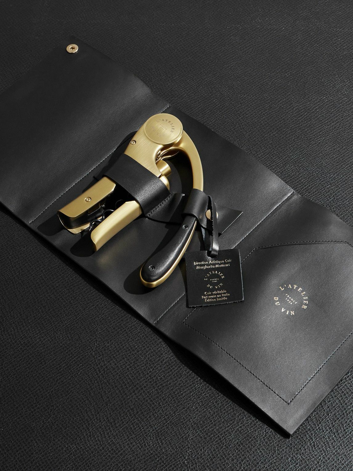L'Atelier Du Vin - Oeno Motion Nomad Gold-Tone and Leather Corkscrew Set