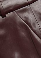 Alice + Olivia Alexander Wide-leg Faux Leather Trousers Dark Brown