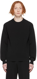 AURALEE Black Rib Knit Twist Sweater