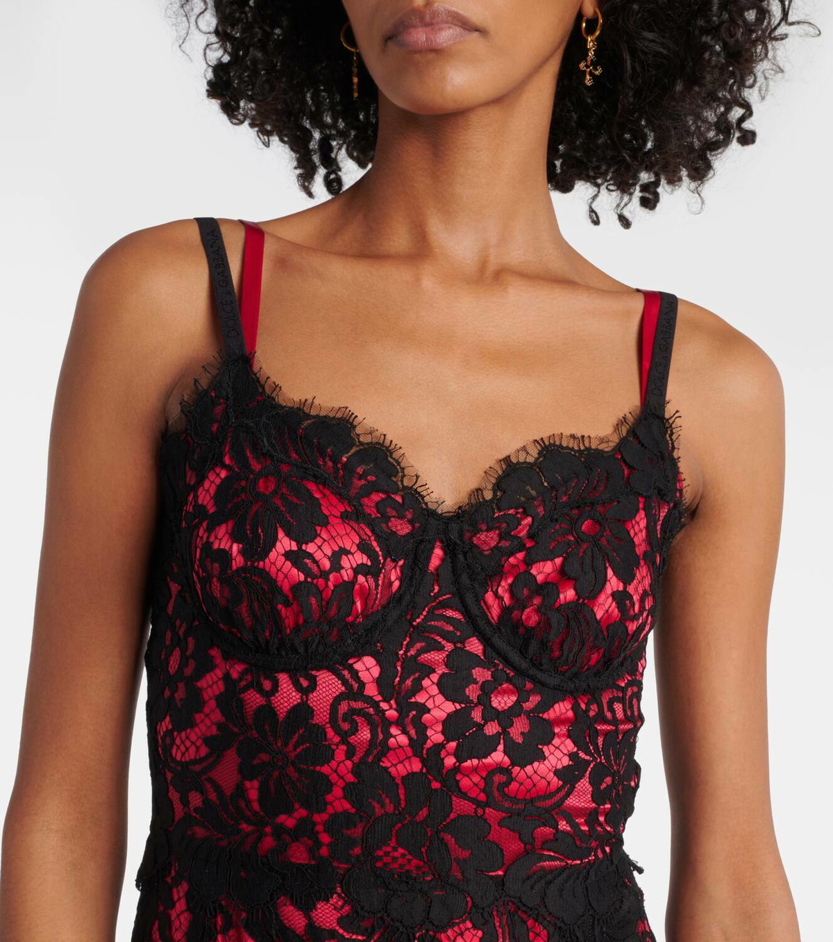Dolce&Gabbana Floral cotton-blend lace slip dress Dolce & Gabbana