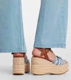 Chloé Striped canvas espadrille wedge sandals
