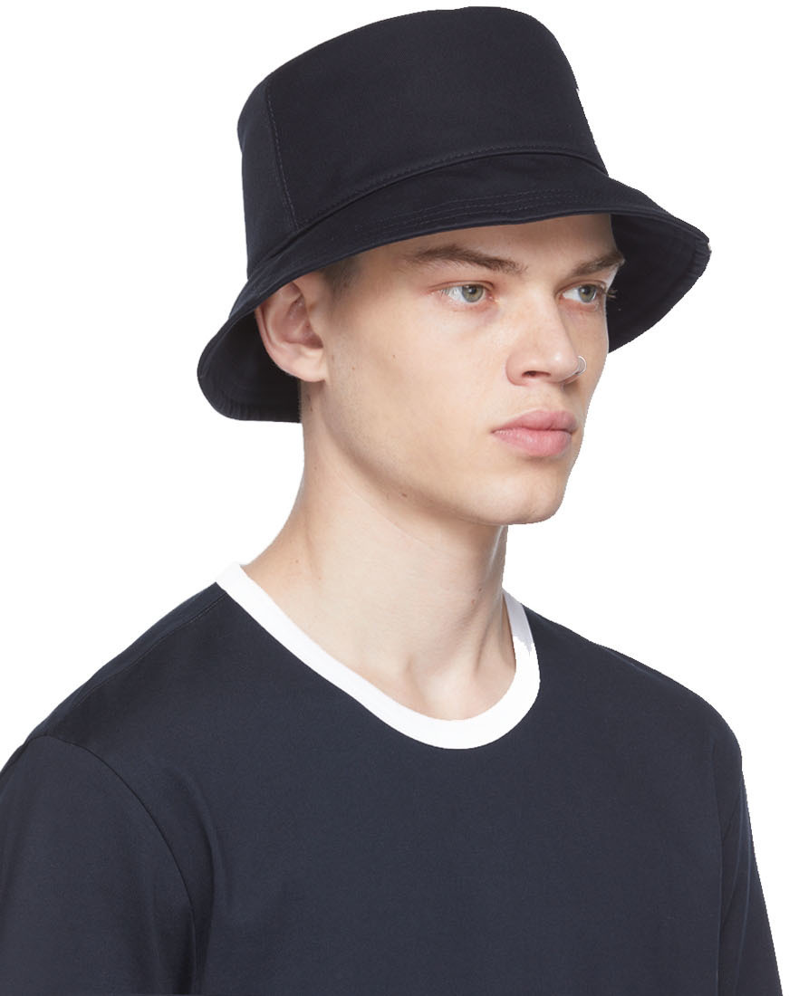 Thom Browne Navy 4-Bar Classic Bucket Hat Thom Browne