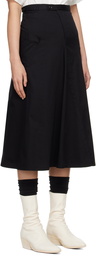 Y's Black Flare Midi Skirt