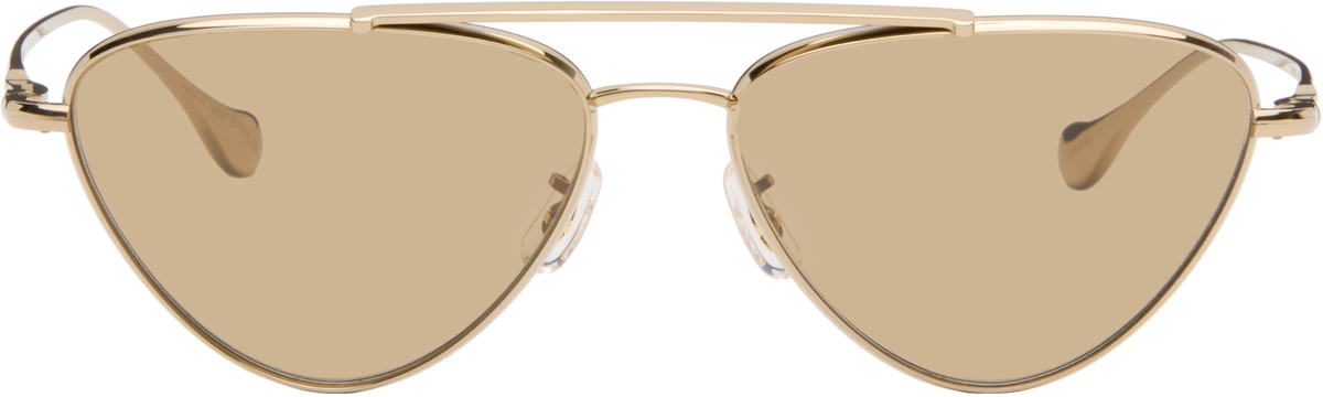 Jil Sander Gold Oliver Peoples 'Edition 1' Aviator Sunglasses